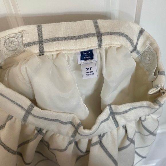 Beautiful Janie & Jack White/Gray Toddler Girl Plaid Skirt - Size 2t - Picture 3 of 5